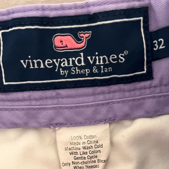 Vineyard Vines Men's Club Shorts Size 32 Purple 100% Cotton  Twill  9" inseam - Picture 5 of 5